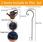 Solar Lanterns Outdoor Waterproof,Metal Watering Can with Hook 1PC，Solar Lanterns for Outside,Sunflower Bee and Butterfly Garden Decor Lights,Waterproof Solar Powered Hanging Lantern for Patio,1PC - Image 3