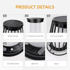 Solar Outdoor Floor Lamp, Solars Lanterns Outdoors Waterproof, Flickering Flame Solar Outdoors Light, Auto On/Off Solars Lantern for Porch, Garden, Patio, Lawn, Deck Decorating (Black) - Image 5