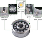 RGB LED Ring Fountain Light with Remote Control, IP68 Waterproof Underwater Submersible Pond Light for Garden Pool Water Feature Illumination(AC12V,12W) - Image 4