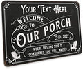 Personalized Porch Sign Welcome to Our Porch Sign Custom Family Name Patio Décor Deck Backyard Signs 12x18 112180111001 by ChicoCreekSigns