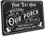 Personalized Porch Sign Welcome to Our Porch Sign Custom Family Name Patio Décor Deck Backyard Signs 12x18 112180111001 by ChicoCreekSigns
