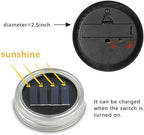 6Pcs/lot Hanging Solar Mason Jar Lid Lights 10 20 LEDs Garden String Lights Outdoor Waterproof Solar Fairy Lights for Patio Lawn (Color : White, Size : 1m 10leds) - Image 3