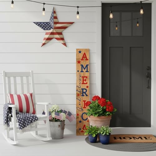 Calloway Mills 118835907 God Bless America Porch leaner, 59" x 7.25" - Image 2