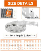 Garden Edging 33FT x 4.1~4.9IN Tall, Landscape Edging Borders with 60pcs Plastic Stakes,Arched Design White Flexible Lawn Edging Border, No Digging Edge Fence DIY for Tree Flowerbeds Grass Yard - Image 2