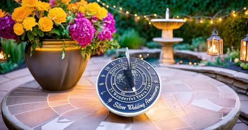 NauticalMart 25th Anniversary Sundial Gift – Silver Wedding Gift for Couples, Parents, Husband & Wife Present to Celebrate 25 Years of Marriage and Togetherness - Image 4