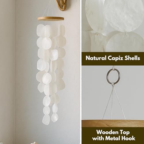 Natural Capiz Shells Wind Chimes for Outside House Decor - Image 5