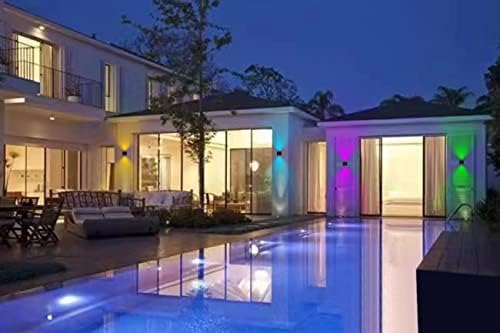 RGB Outdoor Wall Sconce Lighting Color Changing Porch Wall Lights Modern - Image 6