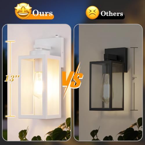 BesLowe Upgraded Dusk to Dawn Outdoor Wall Lights, White, 2-Pack - Image 2