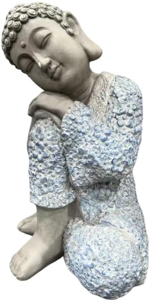 16.34" Serene Sleeping Buddha Statue, Meditating Buddha Sculpture Figurine - Image 5