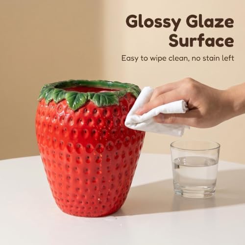 15" Strawberry Planter Pot, Cute Resin Fruit Flower Pot, Decorative Garden Planter for Patio, Porch, Yard, Lawn, Entryway, Tabletop & Home Decor - Image 5