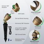 GKOLED Solid Brass Low Voltage Compact Spotlight, 12V AC/DC Waterproof Outdoor Landscape Spot Lights for House Trees Garden Yard Lawn, Up Light with 5W 2700K MR16 Bulb, Stake Included, 12 Pack - Image 3