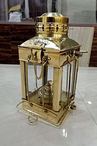 Vintage Marine Anchor Decorative Oil Lamp - Nautical Brass Ship Lantern Glass Oil Lamp - for Home Decor - Nautical or Victorian Wedding - Store Rustic Vintage Home Decor Gifts - Image 2