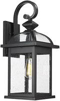 Darkaway Outdoor Lights Fixtures Wall Mount, Large 22inch Outdoor Wall Sconce Lights with Seeded Glass Waterproof Outside Exterior Lights Fixture for House Front Porch Patio （Large, Black） by Darkaway