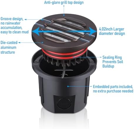 LEONLITE 6-Pack Dia. 4 Inch 5CCT Well Light Grated Top Oil Rubbed Bronze - Image 4