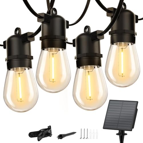 Minetom 34FT Solar String Lights Outdoor with Remote, Patio Lights by Minetom