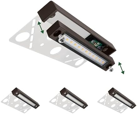 GKOLED 4-Pack Replaceable 6.8" LED Hardscape Lights, Low Voltage Retaining Wall Light, Paver Wall Hardscape Lighting, Outdoor Landscape Step Lights, 12VAC/DC 1.5W 2700K, Die-cast Aluminum Housing by GKOLED