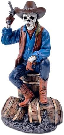 OrnamentallyYou Western Skeleton Gunslinger Statue Figurine, 10" Gothic Cowboy Wild West Home Décor by OrnamentallyYou