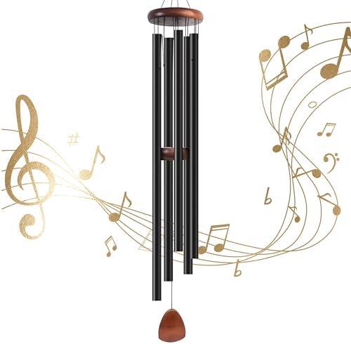 65 in Wind Chimes for Outside Deep Tone, Large Wind Chimes 5 Aluminum Tubes by Litu