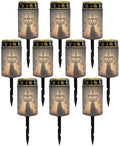 Poceacles 10 Pack Cross Solar Lights Outdoor for Cemetery Grave Solar Lights Outdoor Waterproof Decorative Flameless Candle for Cemetery Garden Backyard Outdoor Decor, Deer Cross Dove of Peace by Poceacles