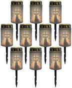 Poceacles 10 Pack Cross Solar Lights Outdoor for Cemetery Grave Solar Lights Outdoor Waterproof Decorative Flameless Candle for Cemetery Garden Backyard Outdoor Decor, Deer Cross Dove of Peace by Poceacles