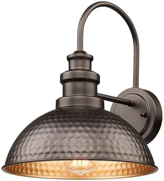 Casia Farmhouse Barn Lights - Rustic Wall Sconce, Exterior Outdoor Mounted Lighting Fixture, Vintage Wall Light, Porch Lantern Lamp for Front Door,Porch,Patio,Garge (Oil Rubbed Bronze, 1 Pack) by CASIA