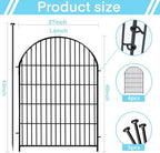 Tall Garden Fence with Gate, 4 Panels Fences for Dogs Outside, 40 in(H)x8.8 Ft(L) No Dig Animal Barrier Garden Fencing, Rustproof Metal Wire Temporary Rabbit Dog Fence for Yard Patio Outdoor - Image 2