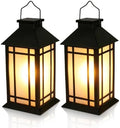 Solar Lanterns Outdoor Waterproof 2 Pack Black Hanging Lights 11 Inch by Afirst