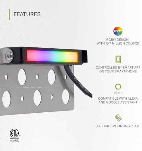 ASD LED 7 Inch Retaining Wall Light Fixture, Hardscape Paver Lighting | RGBW, App & Voice Control, Waterproof, ETL Listed | 3W 110LM RGB-2700K-6500K 12V | Landscape Step Illumination | Black, 16 Pack - Image 3