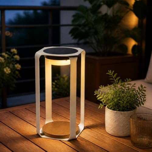 Solar Outdoor Table Lamp, Rechargeable Cordless Patio Lamp Waterproof - Image 5
