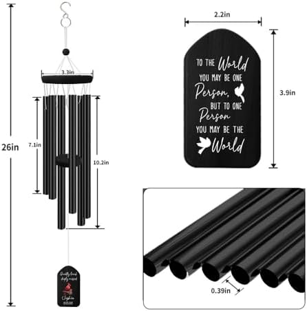 Sympathy Wind Chimes Personalized, Sympathy Gifts Wind Chimes for Loss of Loved One, Commemorative Wind Chime for Condolences/Funeral (26inch) - Image 4