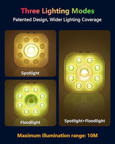 Vangue Premium Rechargeable Submersible Lights, 3 Lighting Modes LED Pool Lights for Inground Pool, IP68 Waterproof, Brightness Adjustable, Also Suitable for Hot Tubs, Showers, Ponds - Image 2
