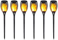 Solar Torch Lights Outdoor, 6 Pack Flickering Flame Landscape Lamps, IP65 Waterproof Garden Pathway Yard Decor, Warm LED Solar Torches, ABS Black Stake Design by Unknown