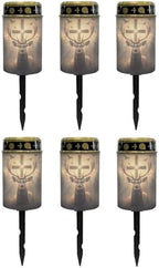 Poceacles 6 Pack Cross Solar Lights Solar Outdoor Lights Outdoor Waterproof Stake Solar Lights Votive Candles Grave Solar Candles for Memorial Day Decorations, Deer Cross Dove of Peace Light by Poceacles