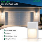 LIT-PaTH Outdoor Wall Light Fixture, Aluminum, LED 3000K, White, 1 Pack - Image 2