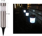 SUNWIND Solar Bollard Lights Outdoor - 6 Pack Stainless Steel Warm White LED Landscape Lights Waterproof Decorative Lighting for Backyard Lawn Patio - Image 3