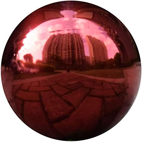 10 inch Diameter Red Gazing Ball,Red Stainless Steel Polished Reflective Smooth Garden Sphere Globe Mirror,Colorful and Shiny Addition to Any Garden or Home by JforSJizT