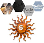 Sun Metal Wall Art Rustic Celestial Decor for Garden Patio Indoor Living Room Space Hanging Plaque Waterproof Heavy Duty Iron Sculptural Ornament (16 INCH) - Image 7