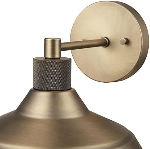 Globe Electric 44841 Sutton Outdoor Wall Sconce, Matte Brass Light Fixture, Front Porch Light or Outdoor Barn Light, Exterior Light Fixture, Textured Socket Detail, Modern Farmhouse Porch Lights, 9'' - Image 4