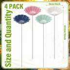4 Pack Resin Flower Water Stations Cups Garden Stakes, Morandi, Elegant - Image 2