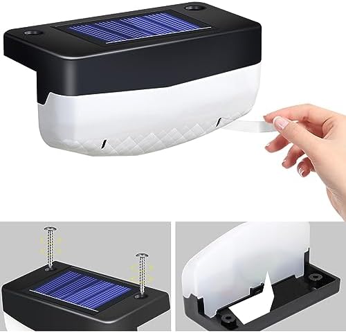 LED Solar Step Lights, 18 Pack Solar Deck Lights Outdoor IP65 Waterproof Pool Side Lighting Decor for Stairs Fence Yard Driveway Pathway Yard Backyard, Cold White - Image 7