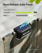 JACKYLED 16 Pack, Step Lights Waterproof LED Solar Power Outdoor Fence Light for Deck Stair Railing, Outside Lighting for Wall Garden Backyard Patio Balcony Decor - Image 2