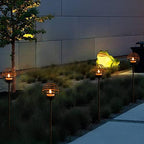 Solar Pathway Lights Outdoor, Rust Iron Ball Candle Holder Stake with Flickering Solar Powered Tea Lights, Perfect Decorative Garden Lighting for Yard Lawn Patio Landscape Decor Outside-4Pack - Image 5