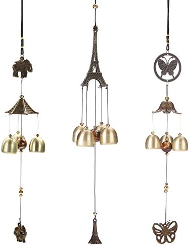 Wind Chime Aeolian bells Outdoor Living Wind Chimes Garden Tubes Bells Copper 3 Bells Living Yard Door Window Hanging Wind Chimes Home Decor Wind Chimes for Outside Memorial Wind Chimes ( Color : 01 ) - Image 2