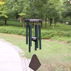 Wind Chime Outdoor 18" Memorial Wind Chime with 6 Tubes Soothing Melodic Tones Sympathy Gifts Patio Home Decoration Decorative(Gold) - Image 5