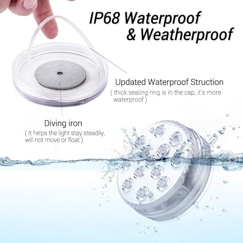 LOFTEK Pool Lights, Submersible LED Lights with Magnets & Suction Cups - Image 4