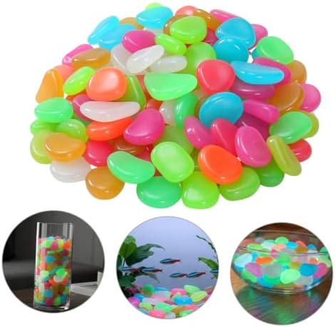 Yardwe 500pcs Glow the Dark Garden Pebbles Resin Stones for Outdoor Landscaping, Easy to Use and Recharge in Sunlight, Decorative Rocks for Yard and Glass Bowls Random Color - Image 7