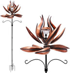 94in Solar Wind Spinner Bronze Metal Garden Stake Kinetic Yard Art by YNGFIL