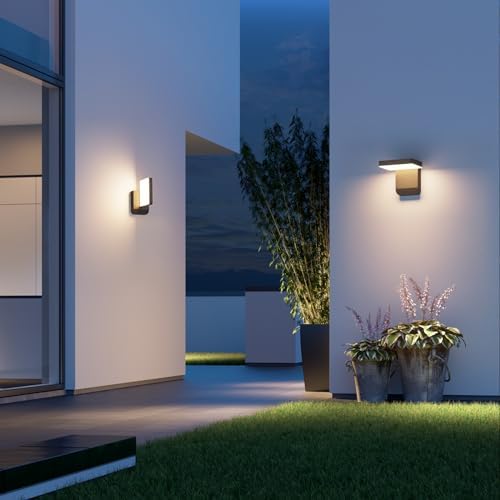 Modern Outdoor LED Wall Light 350° Rotatable, Black, 1 Pack - Image 2