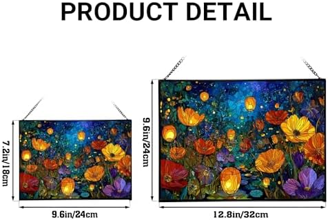 Twilight Garden with Floating Lanterns Rectangular Stained Glass Suncatcher – Hanging Window Panel with Animal & Nature Scene – Vibrant Glass Art Gift for Wildlife, Fantasy, Nature Lovers W5RrUY - Image 4