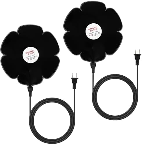 Tujoe 2 Pack 250W Bird Bath Heater De-icer, Thermostatically Controlled Birdbath Water Heater with 6.6 ft Cord, Outdoor Winter Heaters for Bird Bath, Chicken Waterer, Pond - Image 6